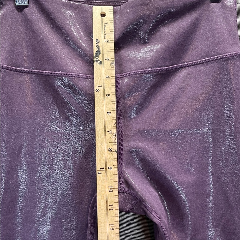 ZYIA Purple High-Waisted lipgloss Leggings with Iridescent Sheen - Picture 4 of 9